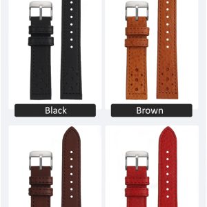 QX fancy goods high-quality soft Cowhide watch strap 20mm with multiple color and stainless-steel pin buckle butterfly buckle YHL12