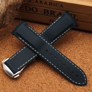 QX fancy goods high-quality Silicone rubber strap 20mm - 22mm with folding buckle in multiple colors YHR09
