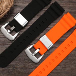 QX fancy goods high-quality extra long Silicone rubber strap 22mm with 3 colors and Pin buckle YHR011