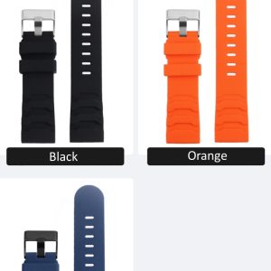 QX fancy goods high-quality Silicone rubber strap 24mm wide 3 colors with 2 color Pin buckle YHR06
