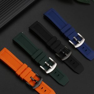 QX fancy goods high-quality soft Silicone rubber strap 20mm/22mm with 4 colors and Pin buckle YHR012