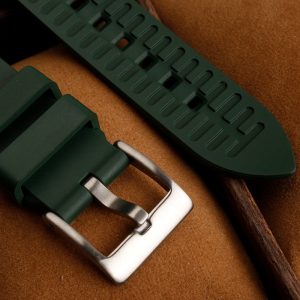 QX fancy goods high-quality soft Fluororubber strap curved end 20mm with 5 colors butterfly buckle and Pin buckle YHR013