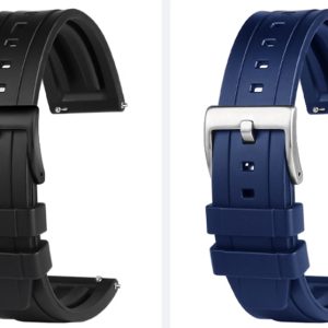 QX fancy goods high-quality soft silicone rubber strap curved end 20mm/22mm with 5 colors butterfly buckle and Pin buckle YHR014