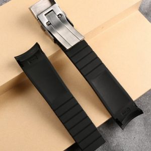 QX fancy goods high-quality soft rubber strap curved and bend end 21mm suitable for L3.781/642/742/782 with 3colors YHR017