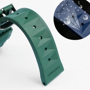 QX fancy goods high-quality soft silicone rubber strap flat end 20mm/22mm with 5 colors butterfly buckle and Pin buckle YHR015