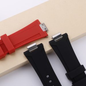 QX fancy goods high-quality rubber strap 26*12mm with Pin buckle and butterfly buckle YHR01