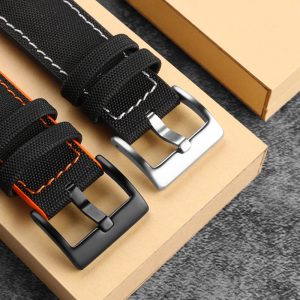 QX fancy goods high-quality Fibrous nylon + silicone rubber strap 19mm 20mm 21mm 22mm 23mm 24mm with Pin buckle and butterfly buckle YHR04