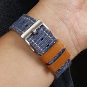 QX fancy goods high-quality Canvas and Cowhide watch strap 22mm 24mm with multiple color and stainless-steel pin buckle YHL11