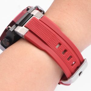 QX fancy goods high-quality Silicone rubber strap for MTG-B2000 black and red with Pin buckle YHR03