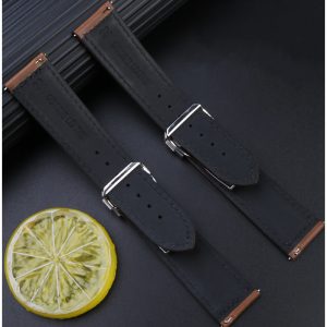 QX fancy goods high-quality Cowhide watch strap 22mm Brown Color YHL09