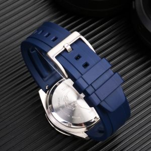 QX fancy goods high-quality soft silicone rubber strap curved end 20mm/22mm with 5 colors butterfly buckle and Pin buckle YHR014