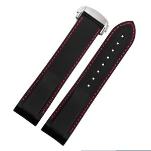 QX fancy goods high-quality Silicone rubber strap 20mm - 22mm with folding buckle in multiple colors YHR09