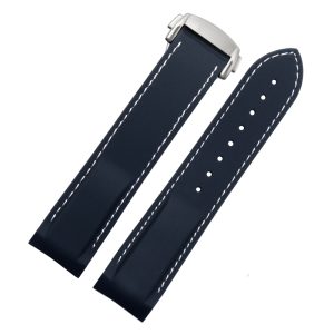 QX fancy goods high-quality Silicone rubber strap 20mm - 22mm with folding buckle in multiple colors YHR09