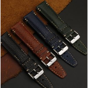 QX fancy goods high-quality Cowhide watch strap 20mm with multiple color and pin buckle YHL07
