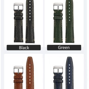 QX fancy goods high-quality Cowhide watch strap 20mm with multiple color and pin buckle YHL07
