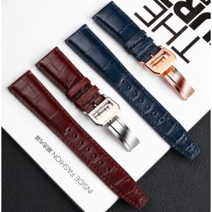 QX fancy goods high-quality crocodile leather watch strap with multiple color and width YHL03