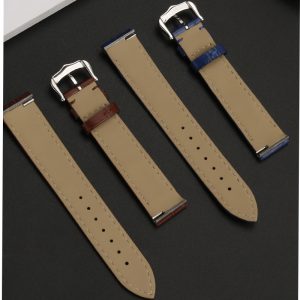 QX fancy goods high-quality 17.5mm wide crocodile leather watch strap with multiple buckle available YHL04