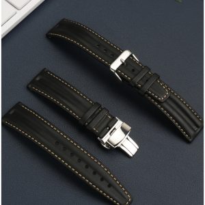 QX fancy goods high-quality 22mm wide Cowhide watch strap with multiple buckle and color YHL06