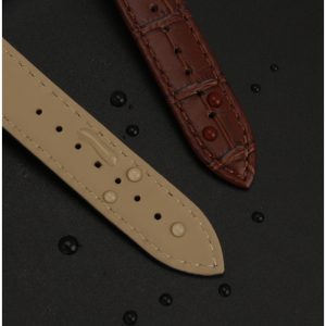 QX fancy goods high-quality 17.5mm wide crocodile leather watch strap with multiple buckle available YHL04