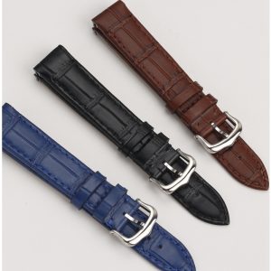 QX fancy goods high-quality 17.5mm wide crocodile leather watch strap with multiple buckle available YHL04